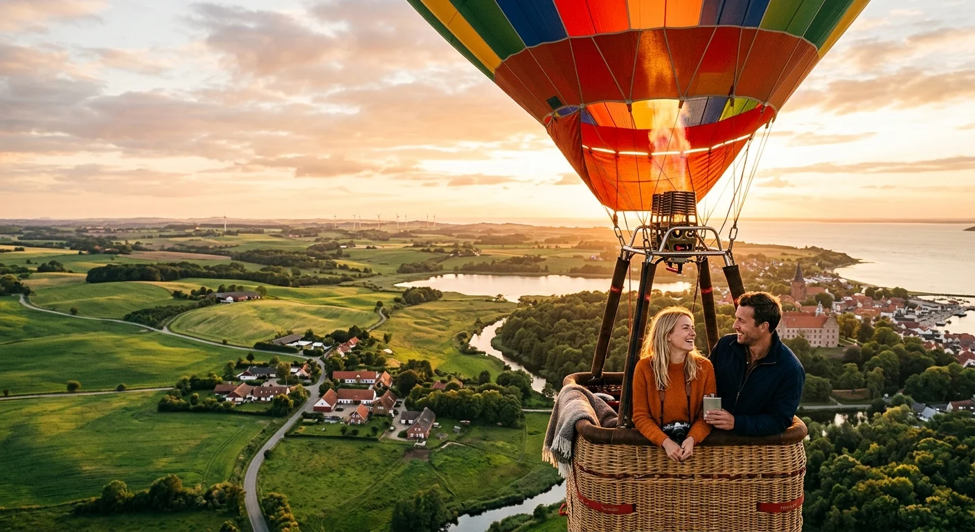 Oplevelsesgave med ballonflyvning — populær guldbryllupsgave fra Duglemmerdetaldrig.dk