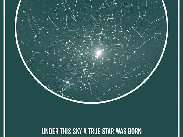 Personlig stjernehimmel plakat fra Kispus — romantisk guldbryllupsgave