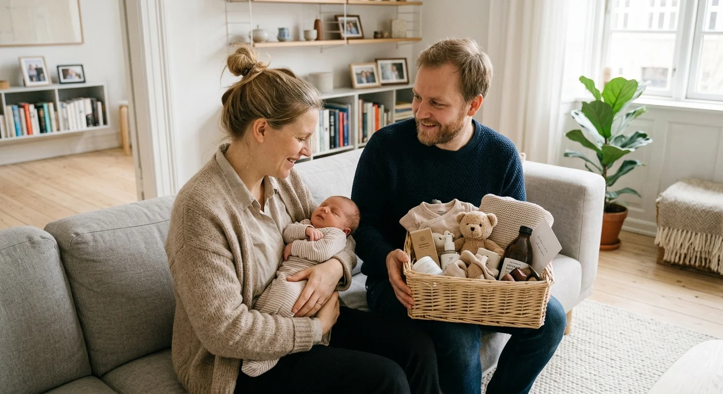 Barselsgaver i alle prisklasser — fra budget til luksus gavekurv til den nybagte familie