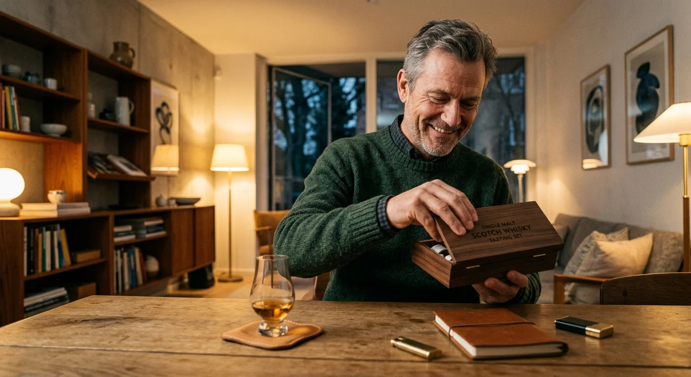 Personlige gaver til ham — karikaturtegning, grillredskaber og whisky sæt