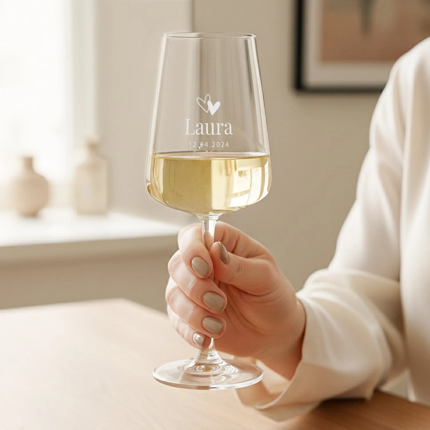 Personligt vinglas fra YourSurprise.dk — julegave til svigerforældre