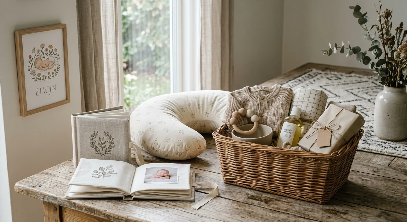 Personlige barselsgaver i alle prisklasser — fra fotoalbum og plakater til håndtegnede portrætter og ammepuder