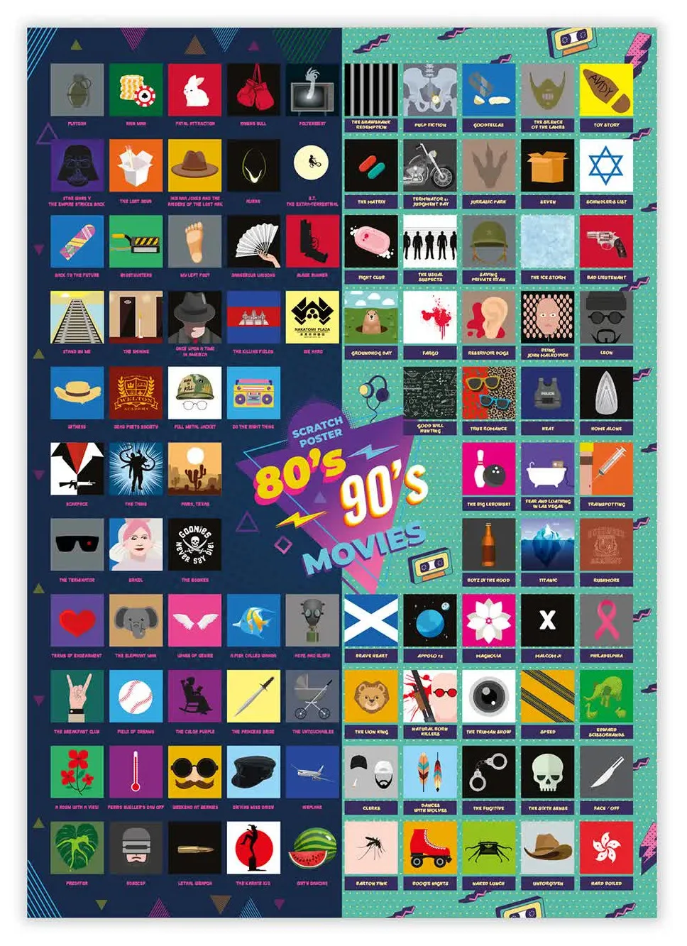 Mad Monkey Skrabeplakat - Top 100 80'er og 90'er Film — studentergave fra avXperten 