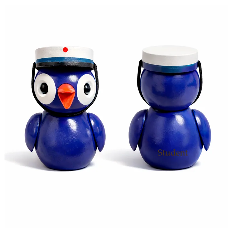 Spring Copenhagen fugl Dazzling Dark Blue med studenterhue — studentergave fra Dahls Gravering